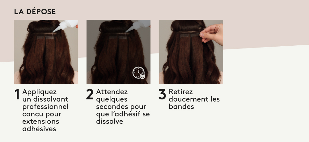 Dépose extensions adhésives Royal Extension