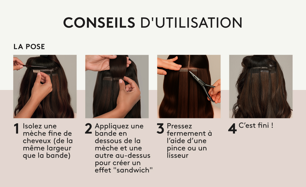 Pose extensions adhésives SecretTape Royal Extension